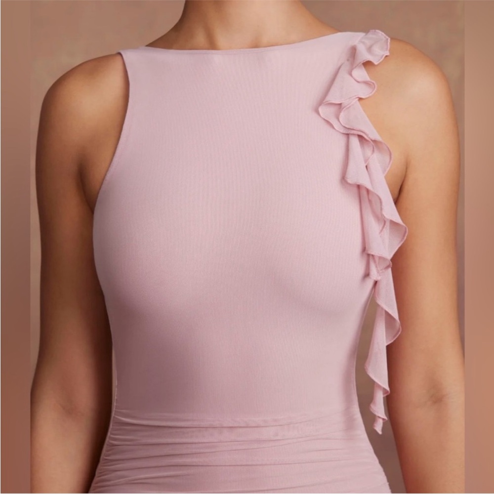 IOLANDA Mauve backless mini dress